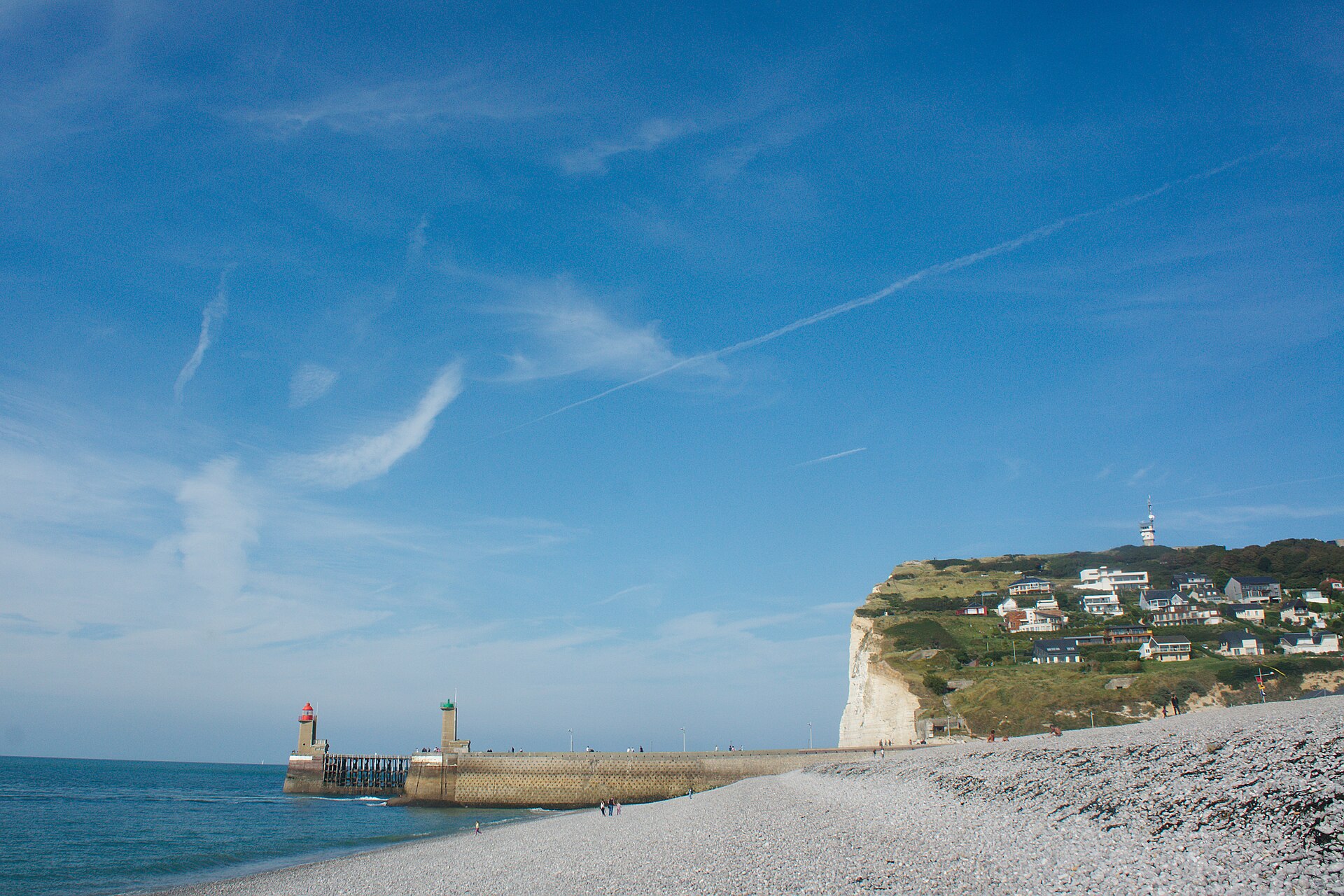 Plage de galets à Fécamp